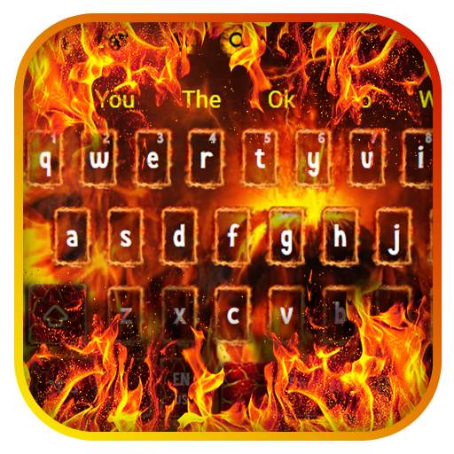 3D Flaming Fire Keyboard Theme 10001002