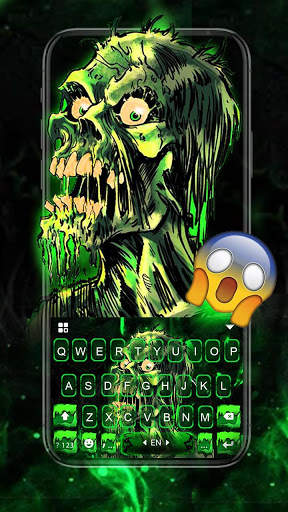 Green Zombie Skull Keyboard Theme screenshot 1