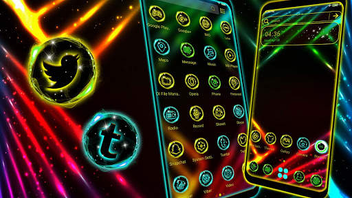 Neon Lines Launcher Theme screenshot 1