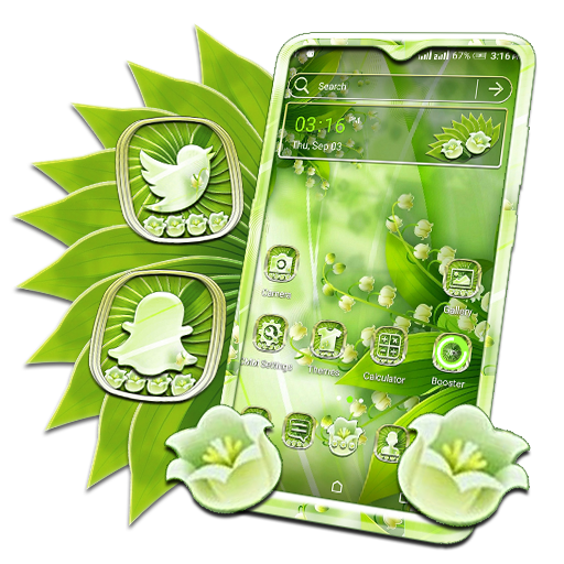 Green Floral Launcher Theme icon