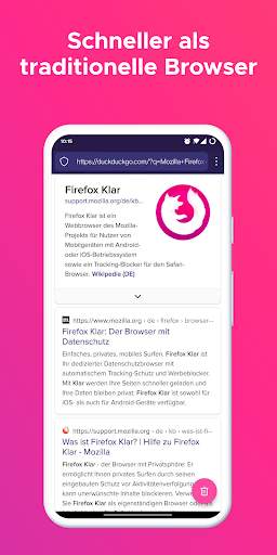 Firefox Klar Browser screenshot 4