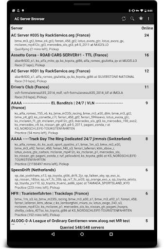 Assetto Corsa Server Browser screenshot 1