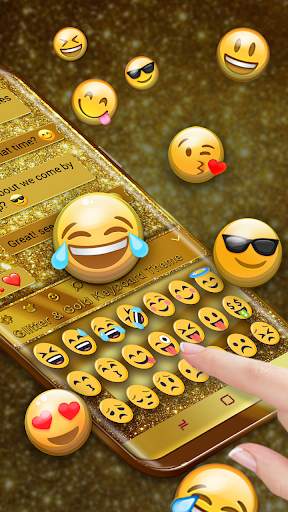 Glitter and Gold Premium Keyboard Theme screenshot 3