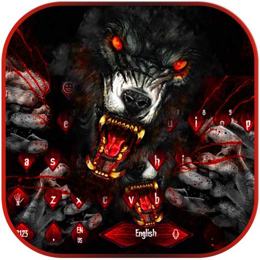 Bloody Wolf Warrior Keyboard Theme 10002000