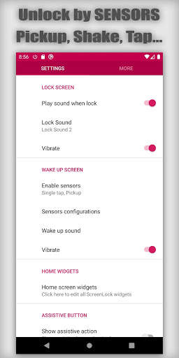 Screen lock and off - Sensors turn on screen screenshot 1