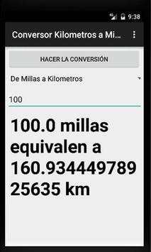 Conversor de Millas a Kilometros screenshot 2
