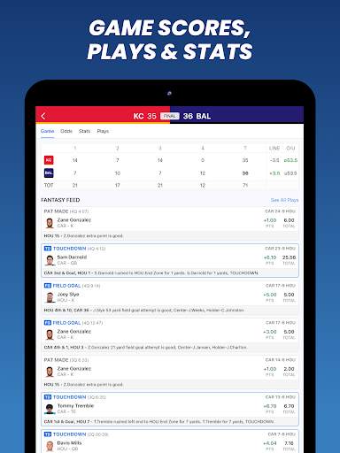 Fantasy News & Scores 14 تصوير الشاشة