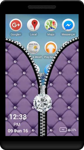 Purple Diamond Zipper Screen screenshot 2