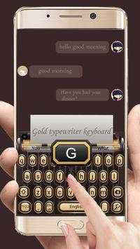 3D Gold Typewriter Keyboard Theme screenshot 3
