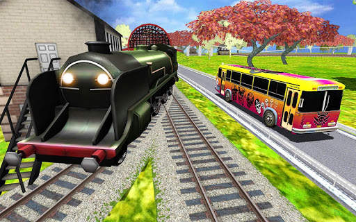 Mercedes Bus vs Train Racing : Bullet train Race screenshot 2