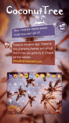 Coconuts Sky KK Emoji Keyboard screenshot 1