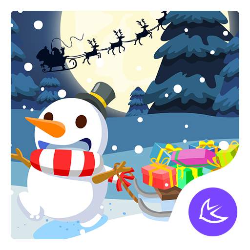 Merry Christmas Cute Snowman-APUS Launcher theme 1063.0.1001