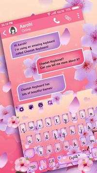 SMS Pink Flower Theme Keyboard screenshot 3