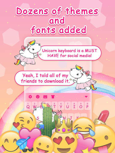 Unicorn Ballerina Keyboard Theme for Girls screenshot 2