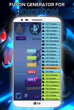 Monster Fusion Generator for Pokemon Free screenshot 3