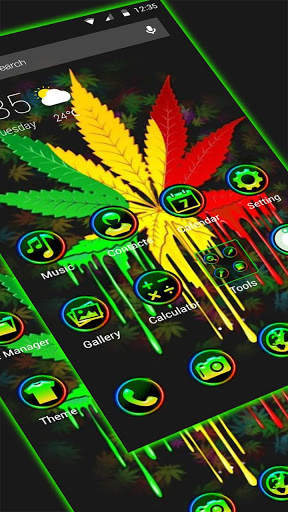 Neon Colorful Weed Smoke APUS Launcher Theme screenshot 2