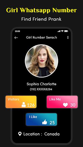 Girl Mobile Number Prank - Girl Chat for Whatsapp screenshot 2