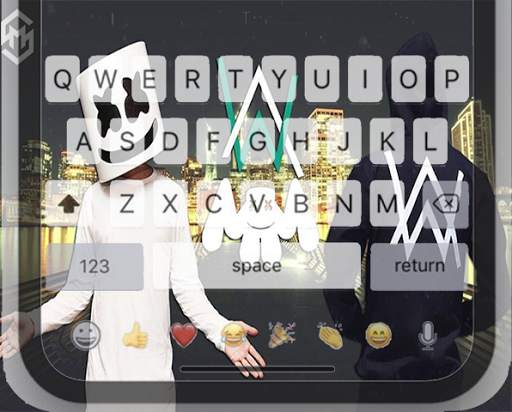 Keyboard Theme of Marshmellow and Alan Walker Cute screenshot 1