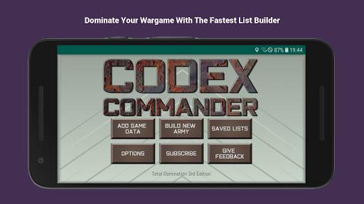 Codex Commander - Army Builder screenshot 1
