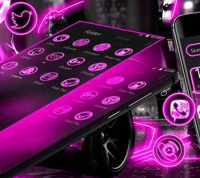 Tema mobil neon ungu screenshot 3