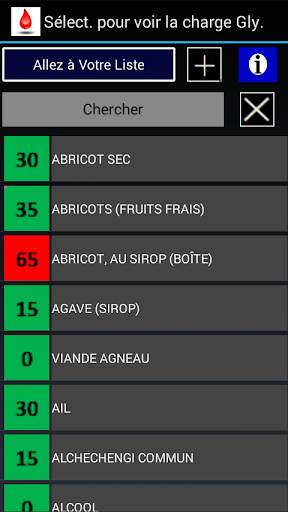 Index et la charge glycém Lite screenshot 1