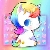 Colorful Glitter Galaxy Unicorn Keyboard Theme logo