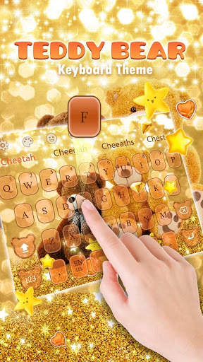 Glitter Lovely Bear Keyboard Theme screenshot 2