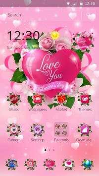 Romantic Love Heart Theme 8 تصوير الشاشة