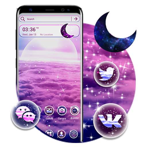 Pink Clouds Sky Launcher Theme 1.0