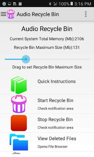 Audio Recycle Bin screenshot 1
