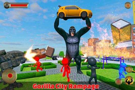 Angry Gorilla vs Stickman City Battle screenshot 7