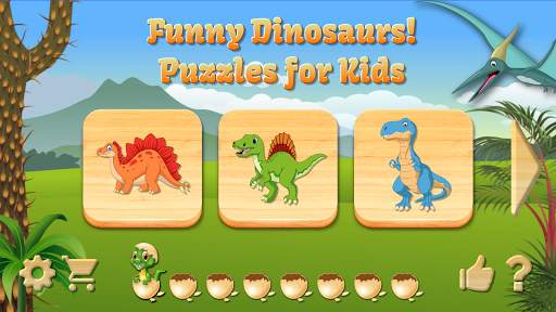 Funny Dinosaurs Kids Puzzles, full game. screenshot 1