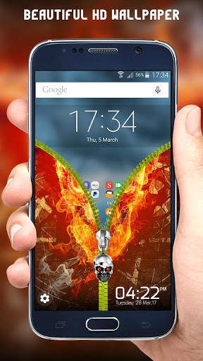 Skull Zipper Lock Screen screenshot 6