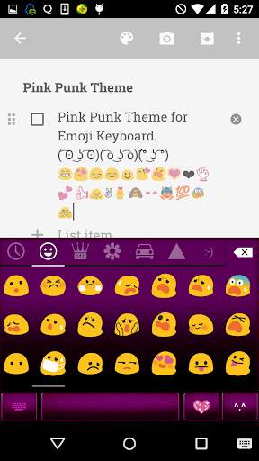 Pink Punk Emoji Keyboard Theme screenshot 2