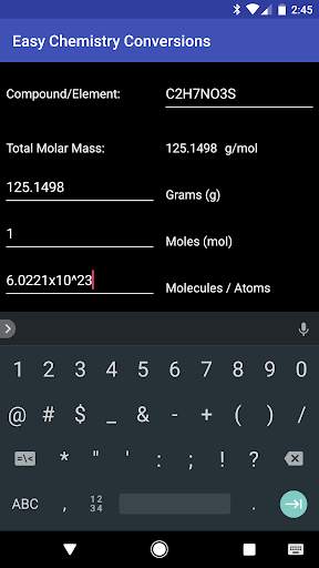 Easy Chemistry Conversions screenshot 5