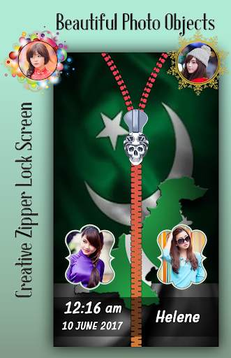 Pakistan Flag Zipper Lock Screen screenshot 3
