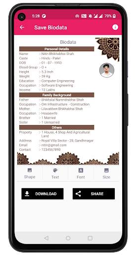 Marriage Bio Data Maker screenshot 5