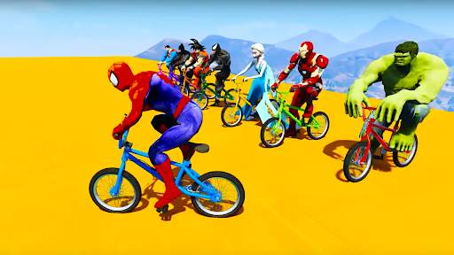 Superheroes BMX Racing Game screenshot 2
