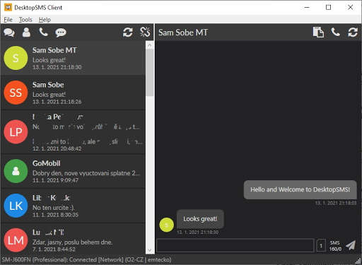 DesktopSMS Lite - Send SMS from PC computer screenshot 2