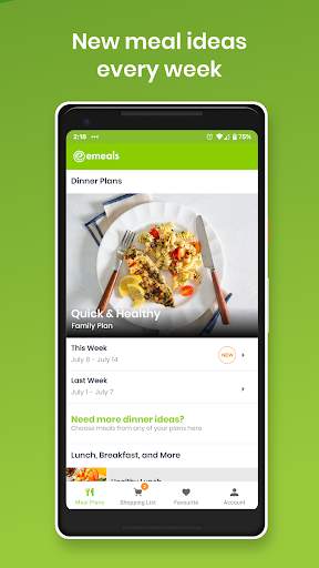 eMeals - Meal Planning Recipes & Grocery List screenshot 1