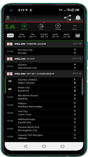 LiveScores App 3 تصوير الشاشة