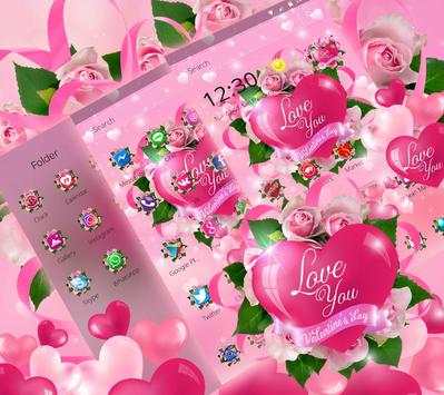 Romantic Love Heart Theme 6 تصوير الشاشة