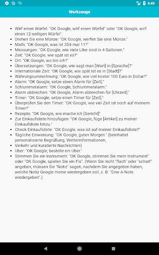 Befehle für Google Assistant screenshot 10