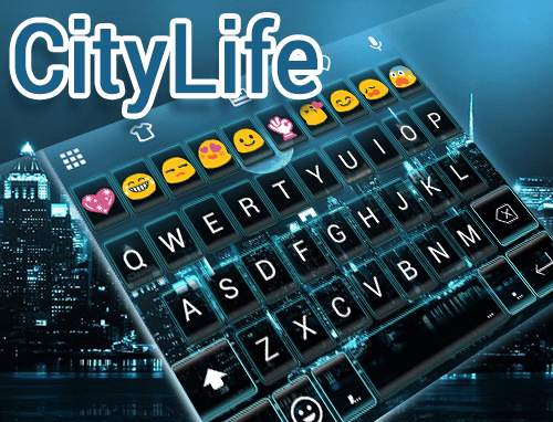 City Life Emoji Keyboard Theme screenshot 5