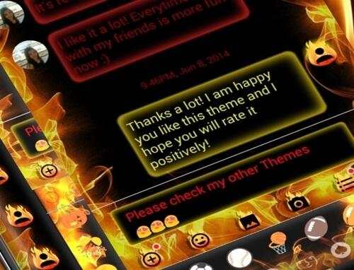 SMS Messages Flame Fire Theme screenshot 6