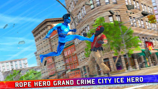 Grand Rope Hero Crime City - Flying Ice Hero Game स्क्रीनशॉट 1