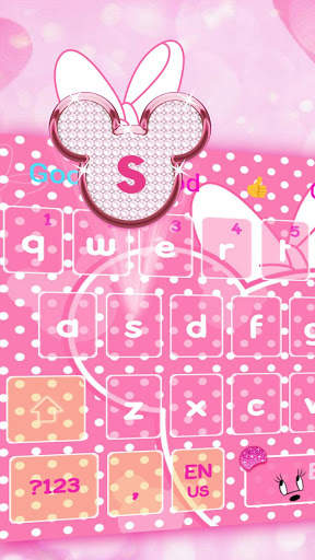 Minny Cute Pink Bowknot Keyboard Theme screenshot 2