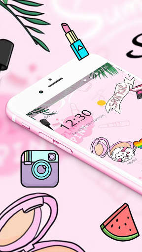 Pinky Fashion Cosmetic Graffiti Theme screenshot 2