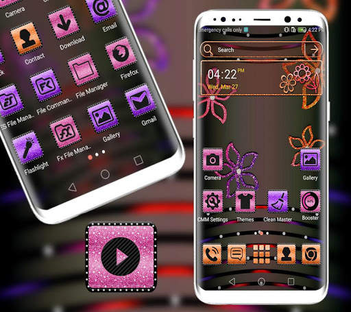 Glitter Flower Launcher Theme screenshot 1