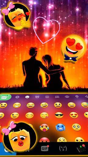 Romantic Lovers कीबोर्ड थीम स्क्रीनशॉट 3